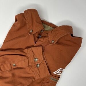 Carhartt Men's Long Sleeve Canvas Workwear Shirt Burnt Orange Size XL Tall